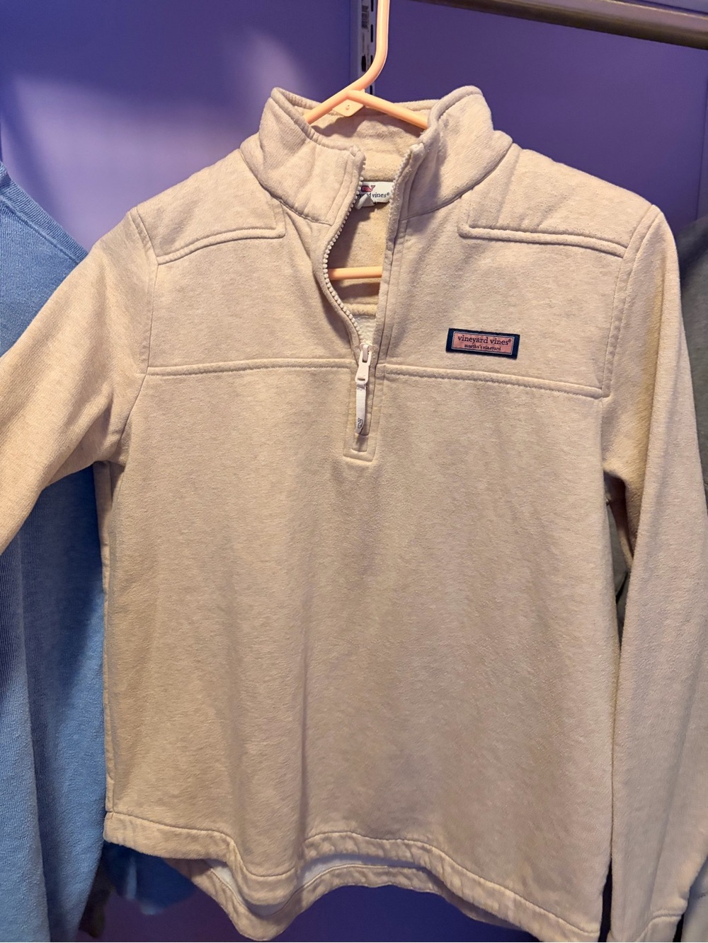 Vineyard Vines Beige Quarter-Zip Pullover